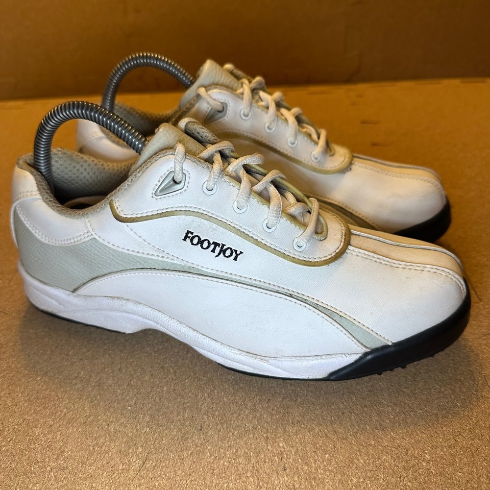 FootJoy GreenJoys Mens Golf Shoes White Grey Spiked 48744 Size 8.5 M